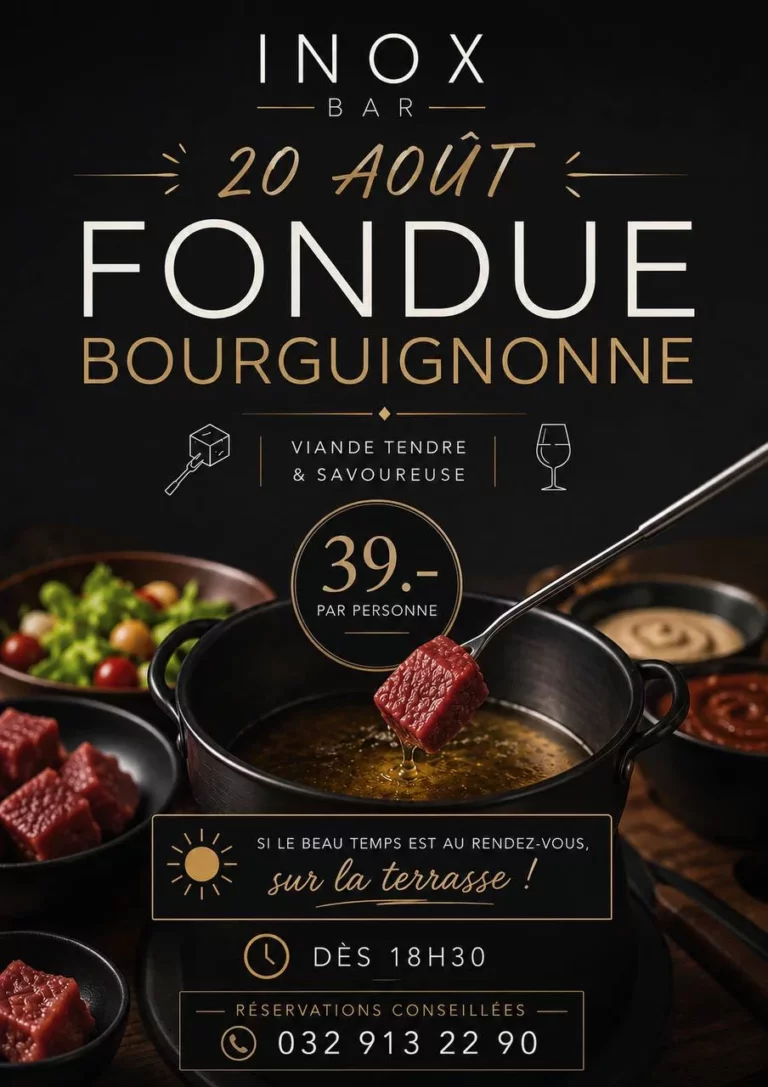 FONDUE BOURGUIGNONNE, JEUDI 20 AOÛT