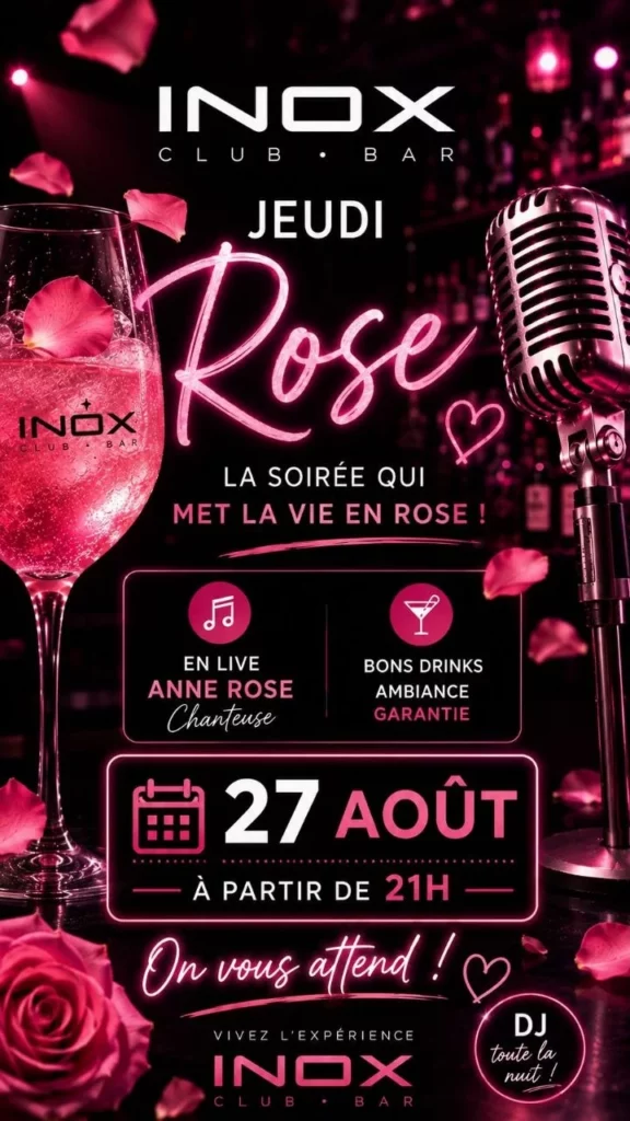 JEUDI ROSE AVEC ANNE ROSE, JEUDI 27 AOÛT