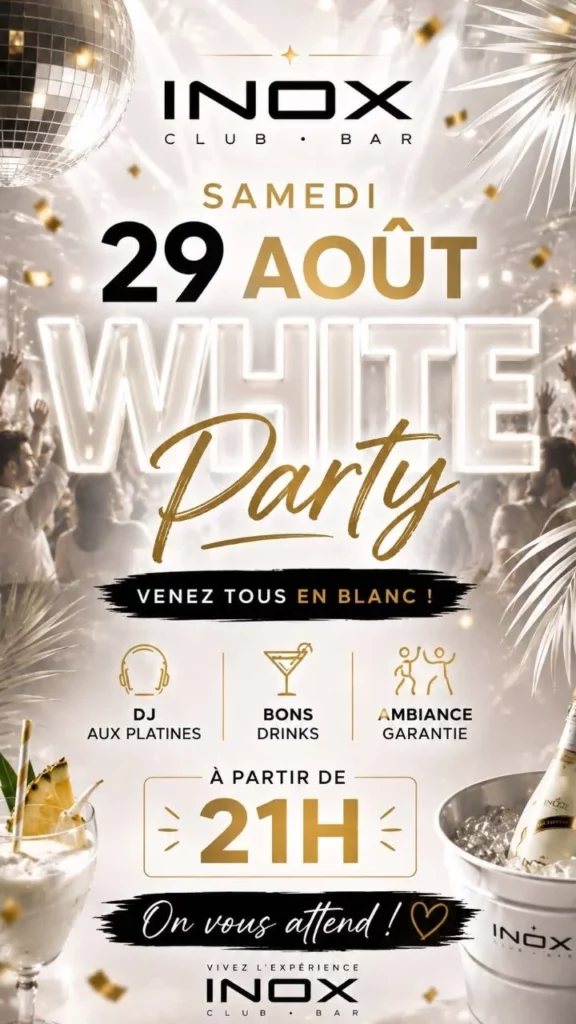 WHITE PARTY, SAMEDI 29 AOÛT