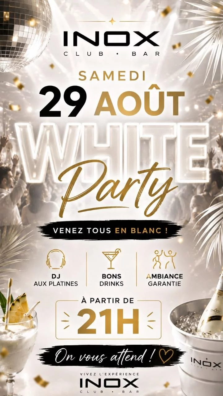 WHITE PARTY, SAMEDI 29 AOÛT